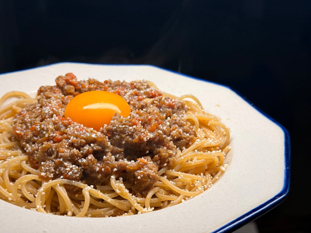 成吉思汗たれで作る濃厚ミートソースパスタ